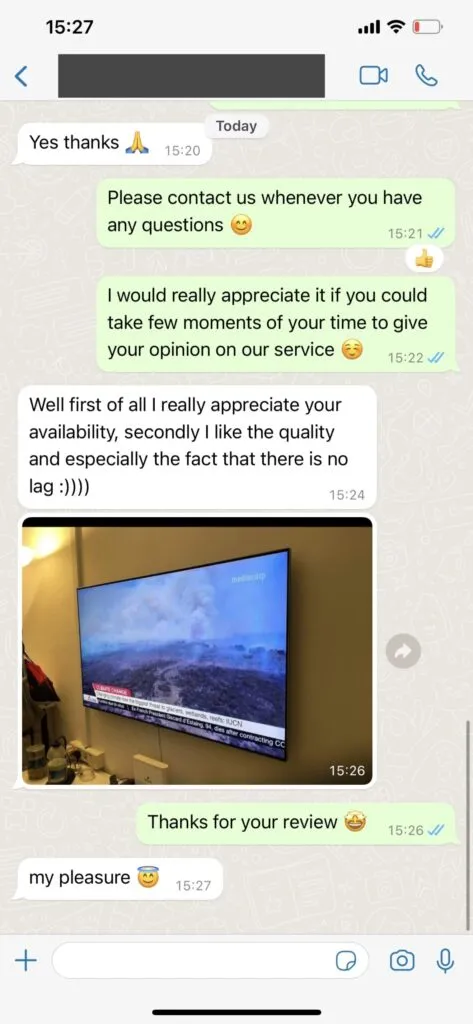 ChitramTV WhatsApp snelle ondersteuning binnen 2 minuten